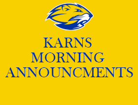  MORNING ANNOUNCMENTS